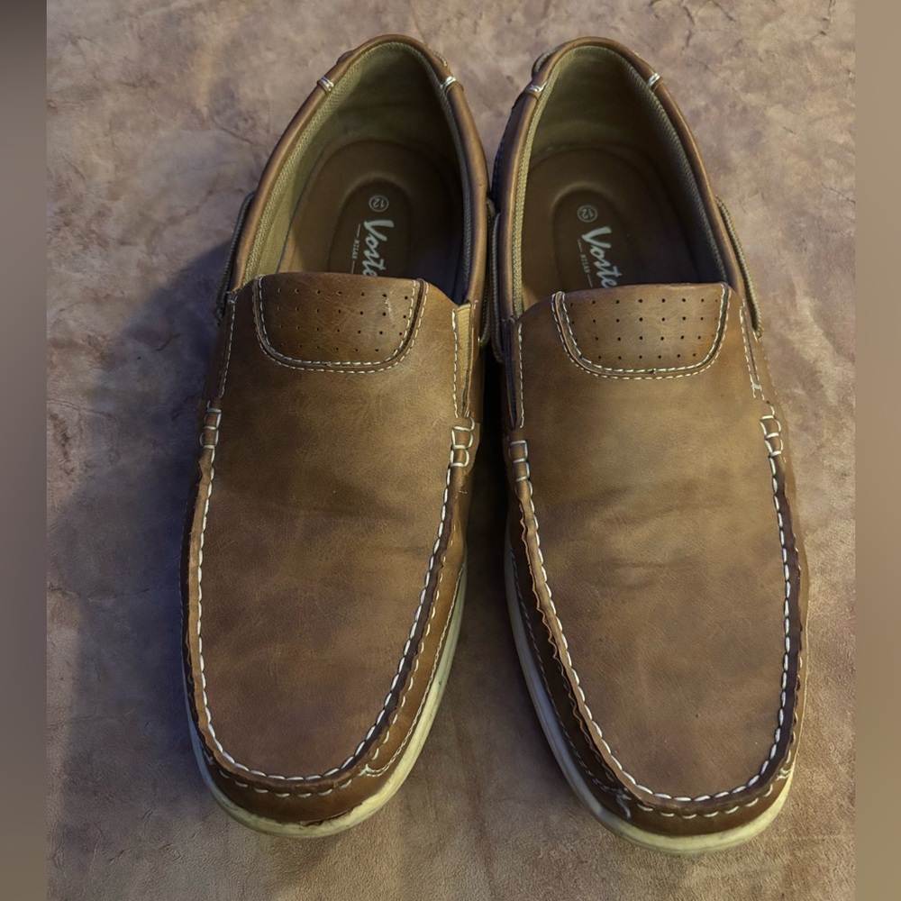 Vostey Tan Leather Men's Loafers